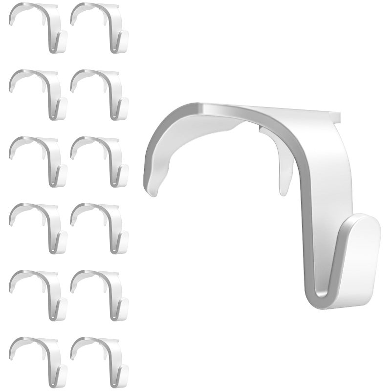 appacare 12 قطعة من خطافات القولبة لقضبان الصور، وخطافات شماعات قضبان الصور للفنون والصور (أبيض) - Image 1